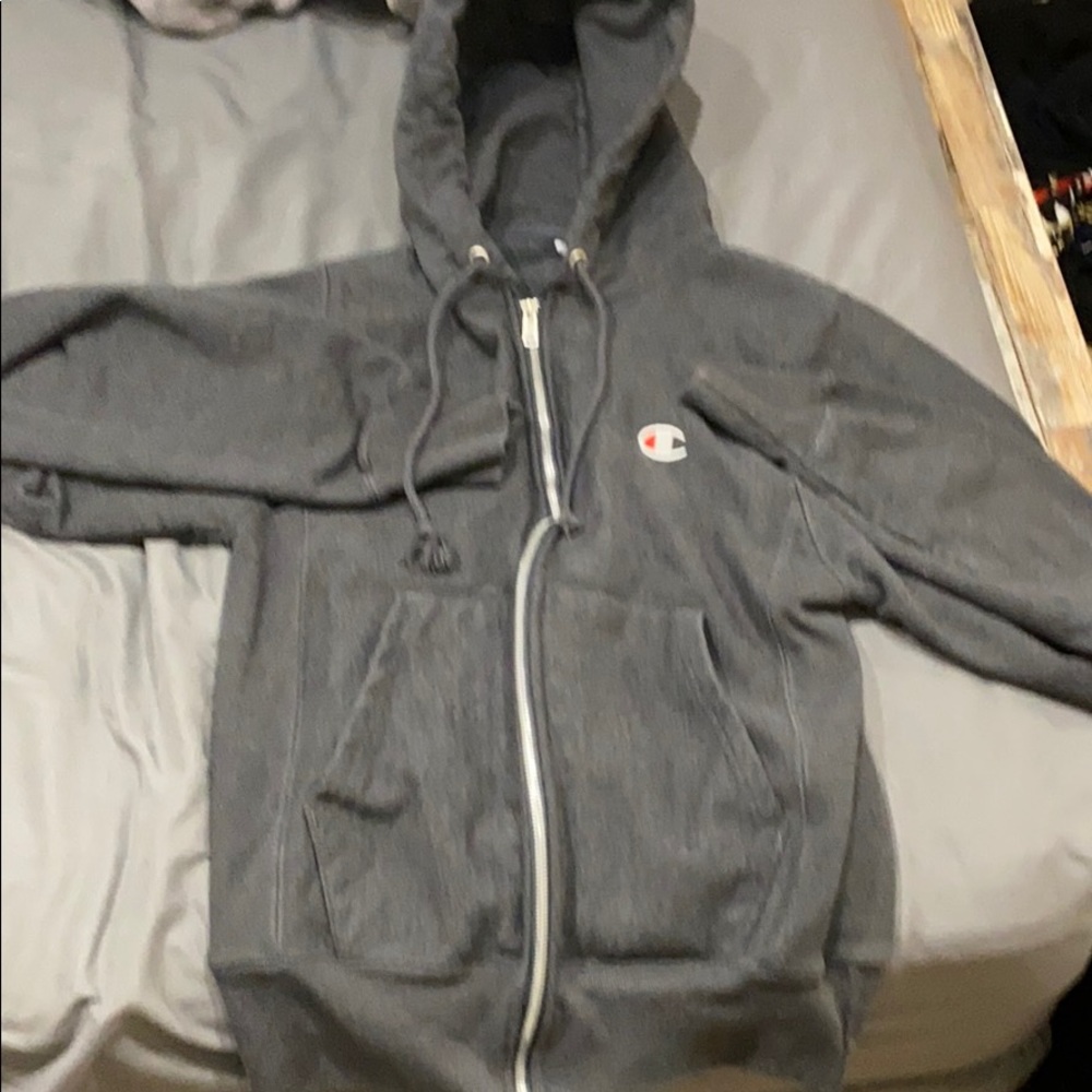 Reverse weave grey Champion hoodie